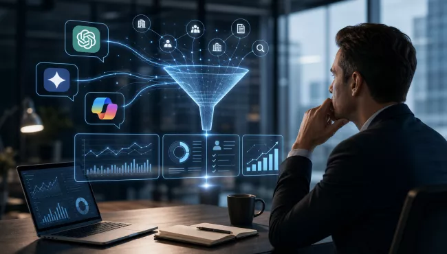 Using AI assistant signals in B2B purchase funnel monitoring