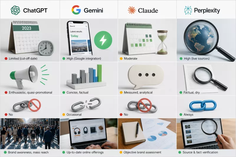 ChatGPT, Claude, Gemini, and Perplexity - how do they differ for marketers?