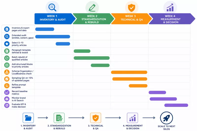 Checklist: A 4-week plan for the first pilot