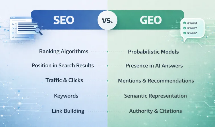 SEO vs GEO – key differences