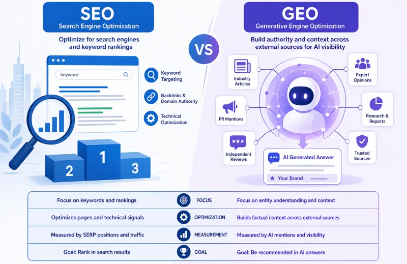Infographic: SEO vs GEO
